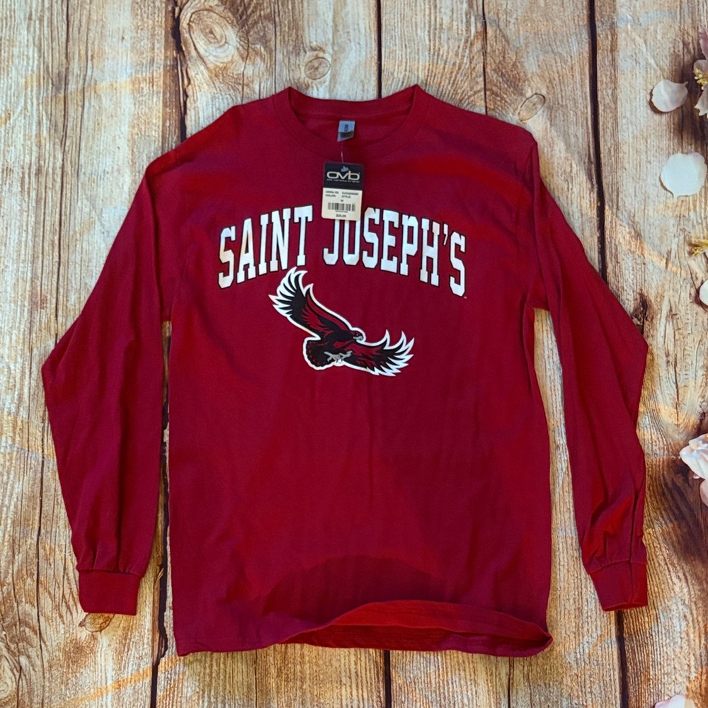 St Joseph’s Universty Red Long Sleeve Tees.